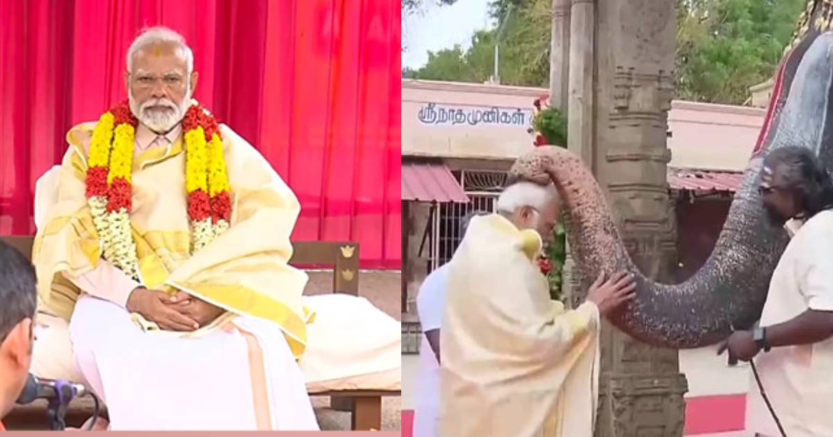 PM Modi visits historic temples in Tamil Nadu, greets elderly woman with folded hands during roadshow